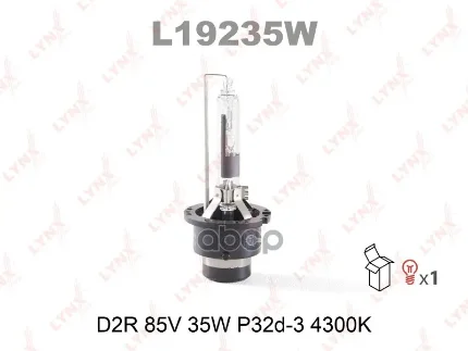 Фото для А/Лампа D2r 12v35w [P32d-3] 4300k Lynx L19235w Газорязрядная LYNXauto арт. L19235W
