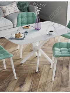 Стол обеденный Оникс Стекло (подстолье кросс)