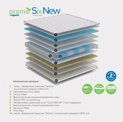 Фото для Матрас Promo Six 1,4*2,0