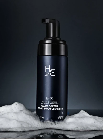 Фото для Теплая смягчающая пенка для очищения бороды 2в1 НЕ WARM SOFTEN BEARD FOAM CLEANSER 150ml