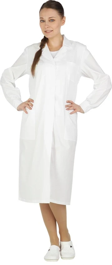Фото для Халат МЕДИЦИНСКИЙ жен. тк. бязь пл.142 г/кв.м отбеленная