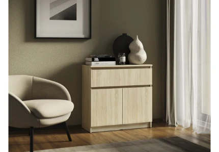 Фото для Челси Комод 800 1 ящик 2 двери (Дуб сонома, Дуб сонома) МИФ