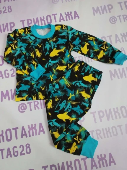 2904 Т-3-878М Пижама для мальчиков Бироб (128, КЛЕТКА/ИЗУМРУД )