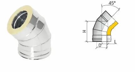 Фото для Отвод Термо ОТ-Р 45* 430, 0,8/430, 0,5 d 120*180