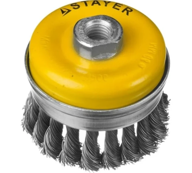 STAYER "PROFESSIONAL"Щетка чашечная для ушм, жгут. стал. проволока 0,5мм,80мм*М14