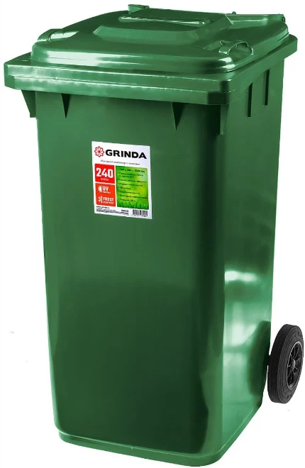 Фото для GRINDA МК-240, 240 л, 730 х 580 х 1060 мм, мусорный контейнер (3840-24)