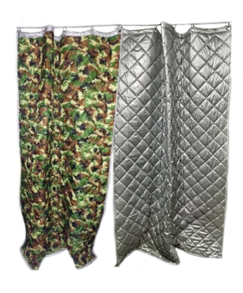 Фото для Утепленные гаражные шторы - серебро/камуфляж - 3.2*2.2 (одна штора)