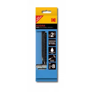 Одноразовый станок д/бритья Kodak Disposable Razor Мах 2 синий 2 лезвия 8шт (уп)