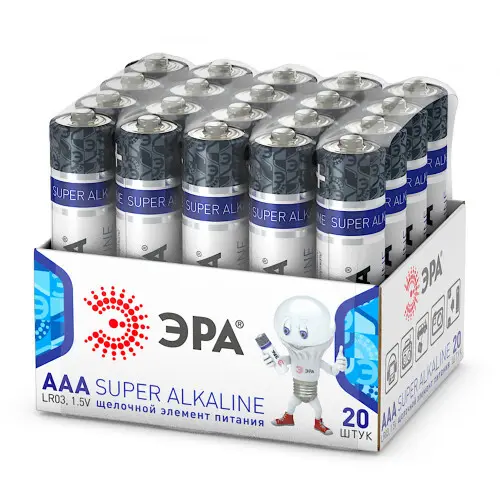 Батарейки ЭРА LR03-20 bulk SUPER Alkaline упук 20 шт
