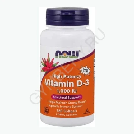 Фото для NOW Vitamin D3 1000IU 360 капс шт., арт. 1807030