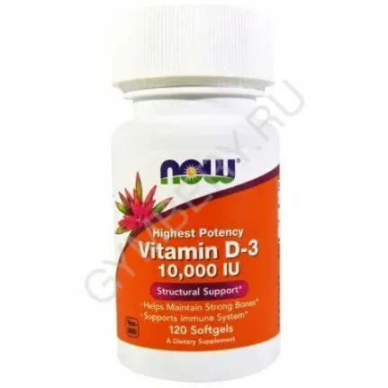 NOW Vitamin D3 10000IU 120 капс шт., арт. 2607063