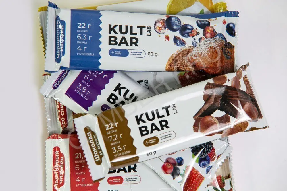 Kultlab Kult Bar Protein 22гр, 60 гр (Черничный маффин)