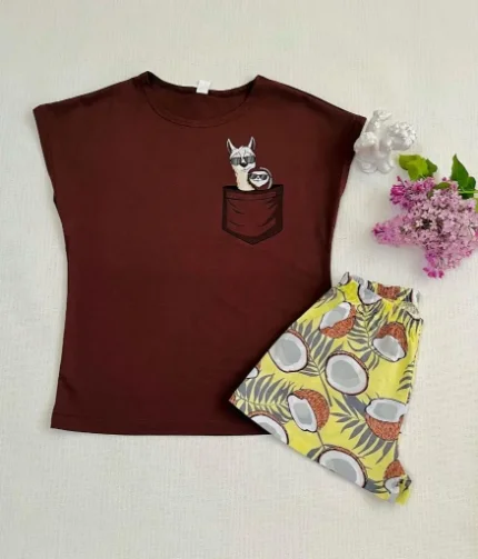 Пижама женская футболка шорты Кокосы