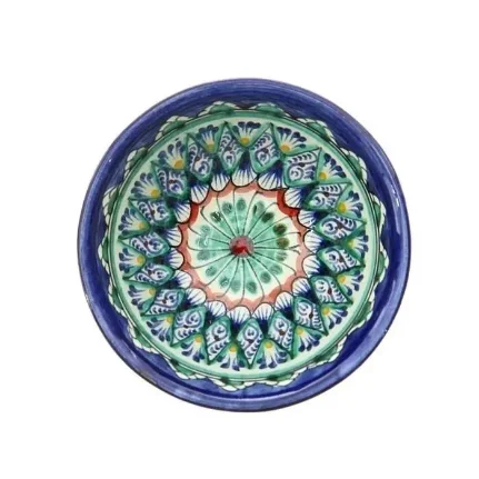 Фото для Пиала средняя синяя d-9 см. h-5 см. Риштанская керамика