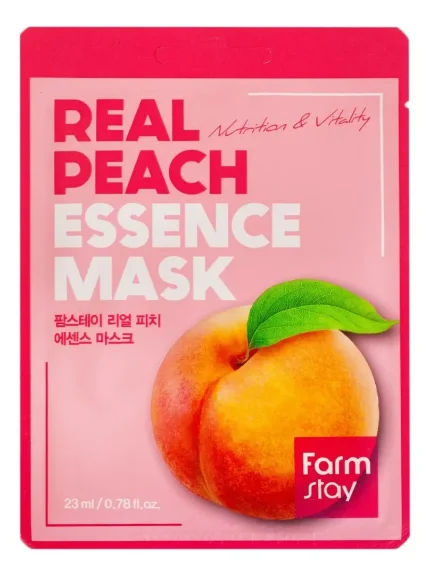 Фото для Маска для лица тканевая с экстрактом персика Real Peach Essence Mask FarmStay