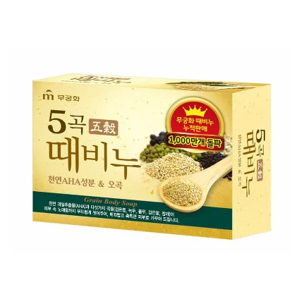 Фото для Косметическое мыло-скраб для тела со злаками Mukunghwa 5 Grains Exfoliating Body Soap