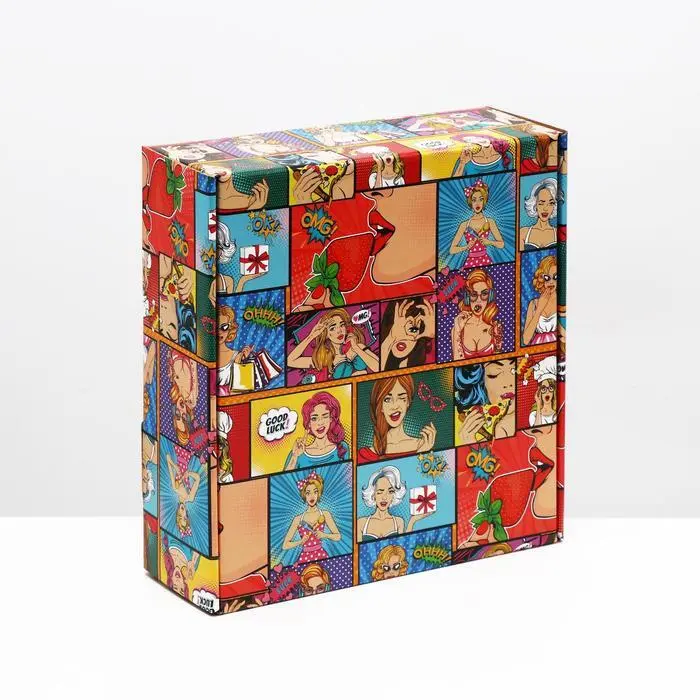 Подарочная коробка "Pop-art Клубничка", 28,5 х 9,5 х 29,5 см