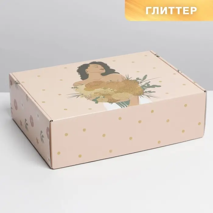 Коробка складная «Girl», глиттер, 30.7 × 22 × 9.5 см