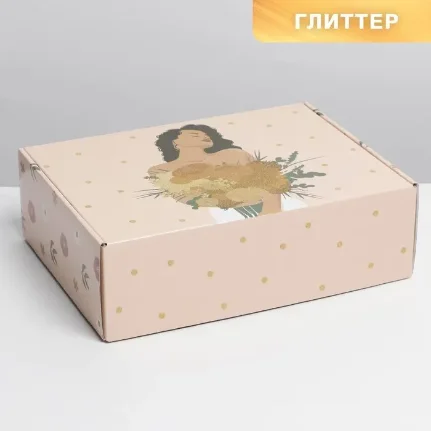 Фото для Коробка складная «Girl», глиттер, 30.7 × 22 × 9.5 см