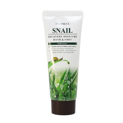 Фото для Крем для ног и рук с муцином улитки [Deoproce] Moisture Hand & Foot Snail Recovery