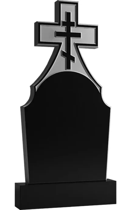 Фото для Памятник крест на могилу. Гранитные памятники вертикальные резные черные ВАР-75 (премиум-класс)