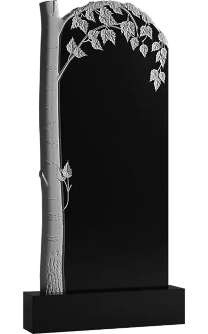 Фото для Гранитные памятники БЕРЕЗКА вертикальные резные черные ВАР-86 (премиум-класс)