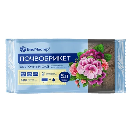Фото для Почвобрикет Цветочный сад, 5л БиоМастер
