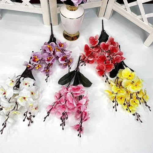 Букет Орхидеи 5 веток 40 см Ткань M-16 (Цвет: Ассорти)