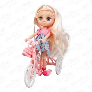 Фото для Игровой набор куколка на велосипеде с питомцами