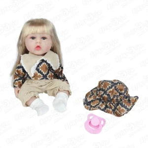 Фото для Кукла Lanson Toys блондинка в костюмчике со шляпкой и соской 28см