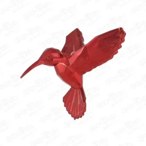 Фото для Украшение елочное колибри красная глянцевая 11см