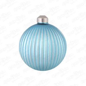 Украшение елочное шар лофт с рельефом голубой стеклянный 8см