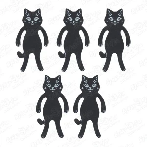 Фото для Набор закладок для книг Черные коты 5шт