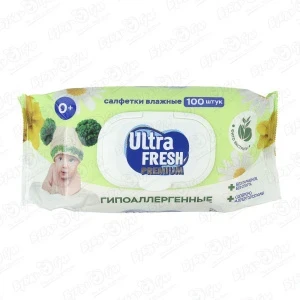 Фото для Салфетки влажные Ultafresh фито-экстракты 100шт