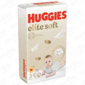 Фото для Подгузники HUGGIES elite soft 3 5-9 кг 72шт