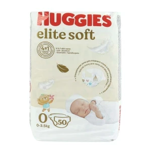 Фото для Подгузники HUGGIES elite soft NB для новорожденных до 3,5кг 50шт