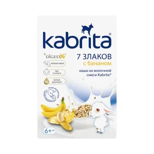 Фото для Каша Kabrita 7 злаков с бананом на козьем молоке 180г с 6мес БЗМЖ