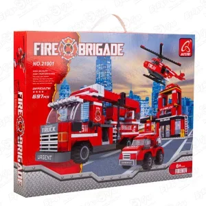 Фото для Конструктор Набор пожарного транспорта Ausini Fire Brigade 697дет. с 6лет