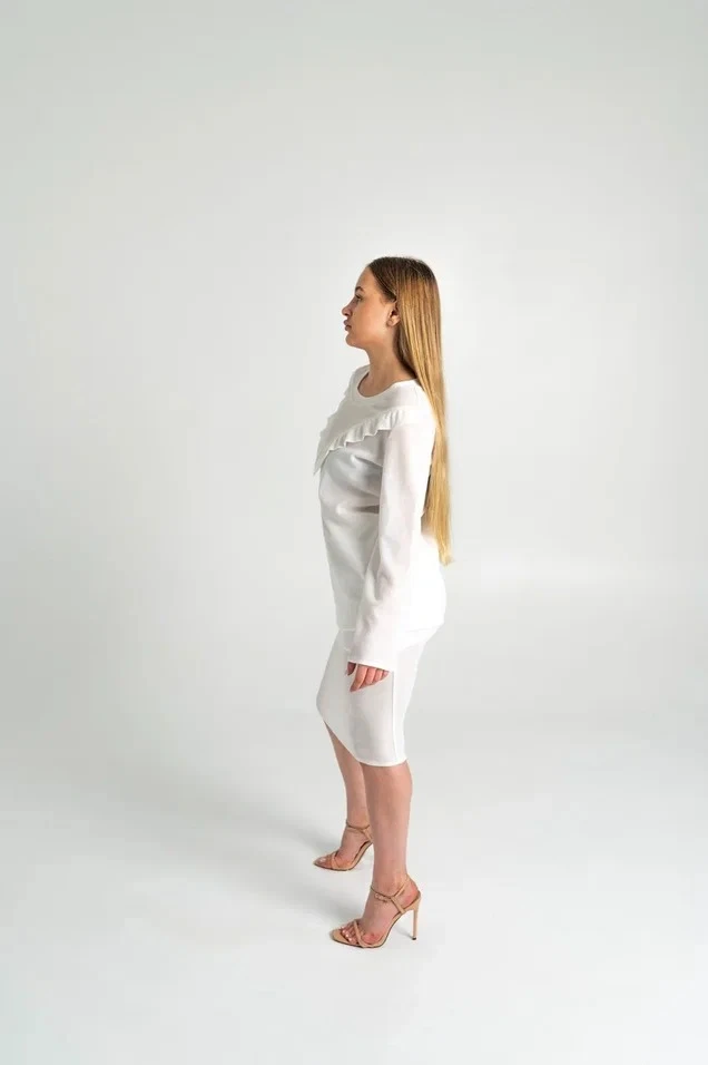 Юбка белая миди