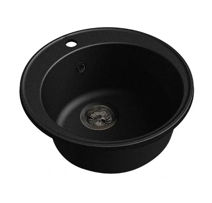 Фото для Мойка GranFest QUARZ GF-Z08 (479х479мм) Черный (БЕЗ СИФОНА)