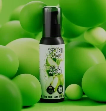 Фото для Съедобный лубрикант SGAN YONI GEL со вкусом кислого яблока, 100 мл