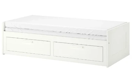 Фото для BRIMNES БРИМНЭС Каркас кровати-кушетки с 2 ящиками - белый 80x200 см