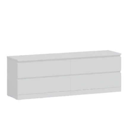 Фото для ВАРМА 4D Тумба под ТВ с 4 ящиками, белый. 54х160х40см