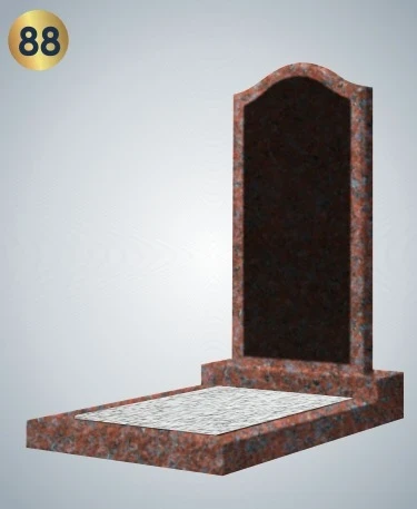 Фото для №88 Памятник из красного гранита с чёрной вставкой