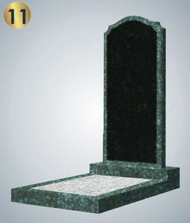 №11 Памятник из зеленого гранита с чёрной вставкой