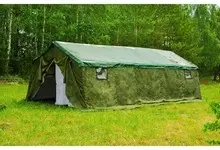 Каркасная армейская палатка с двухскатной крышей